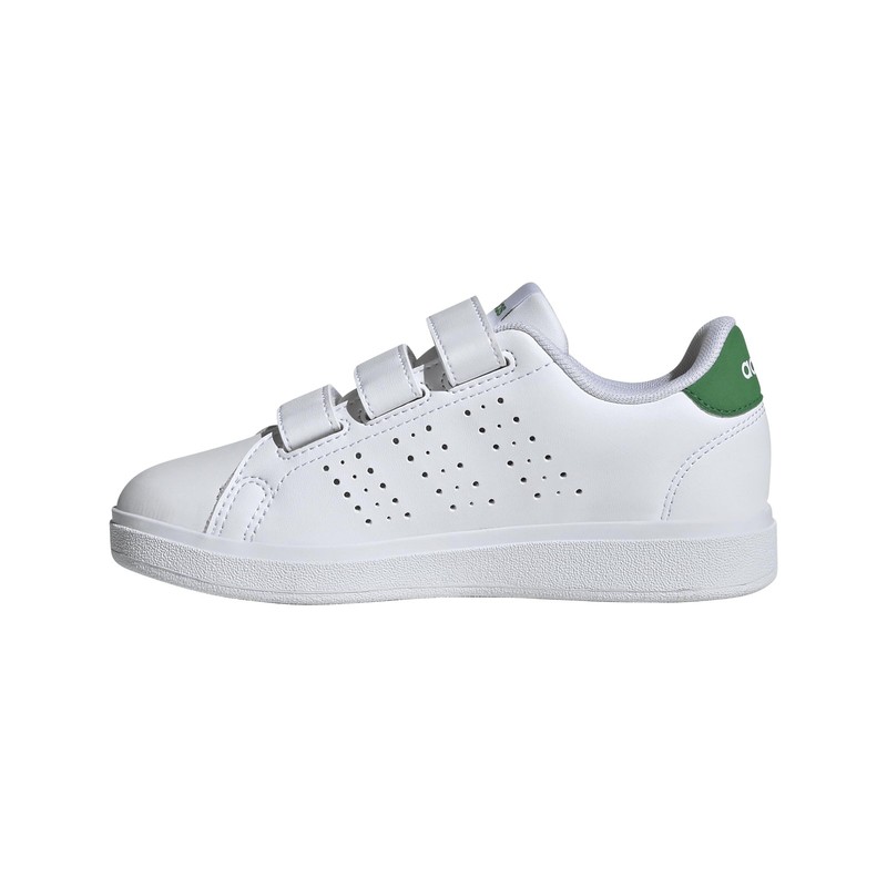 adidas Unisex-Kids Advantage Base 2.0, White/White/Green,