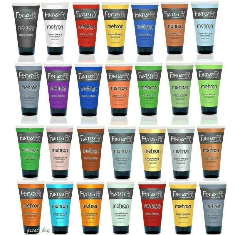 MEHRON FANTASY FFX WATER BASE_CREAM FACE BODY PAINT STAGE,HALLOWEEN MAKEUP !!