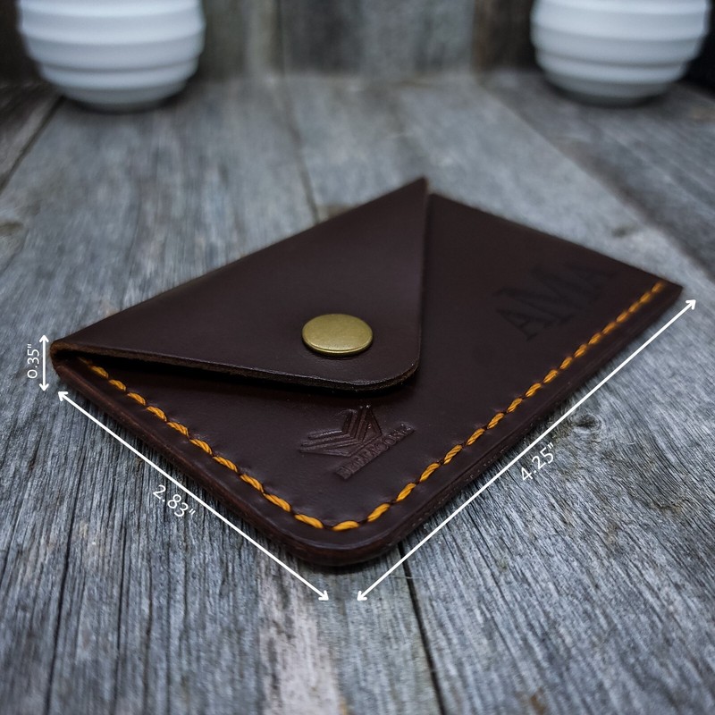 Leather Business Card Holder, Front Pocket Leather Card Holder, Holds 20 Cards gallery