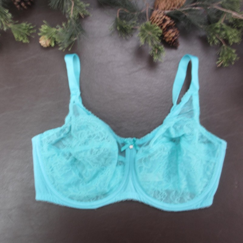 Wacoal Women’s Teal 36DDD Lace Underwire Full Coverage Bra Adjustable Straps