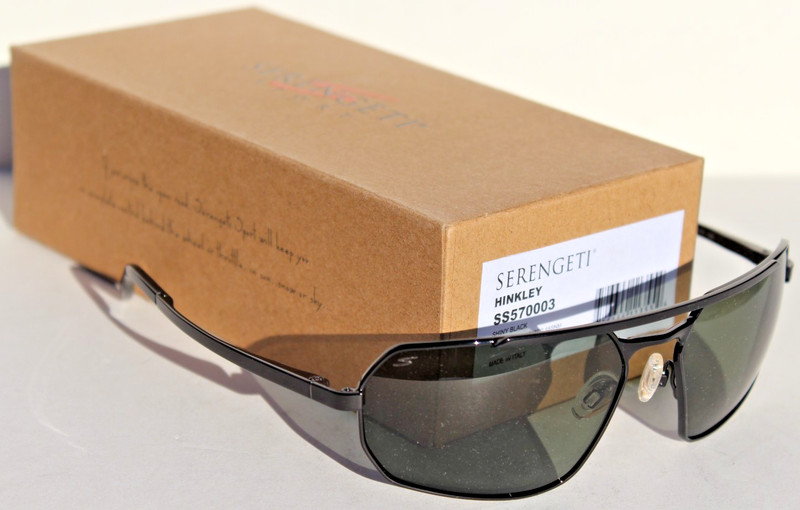 SERENGETI Hinkley POLARIZED Sunglasses Shiny Black/Saturn 555nm SS570003 NEW