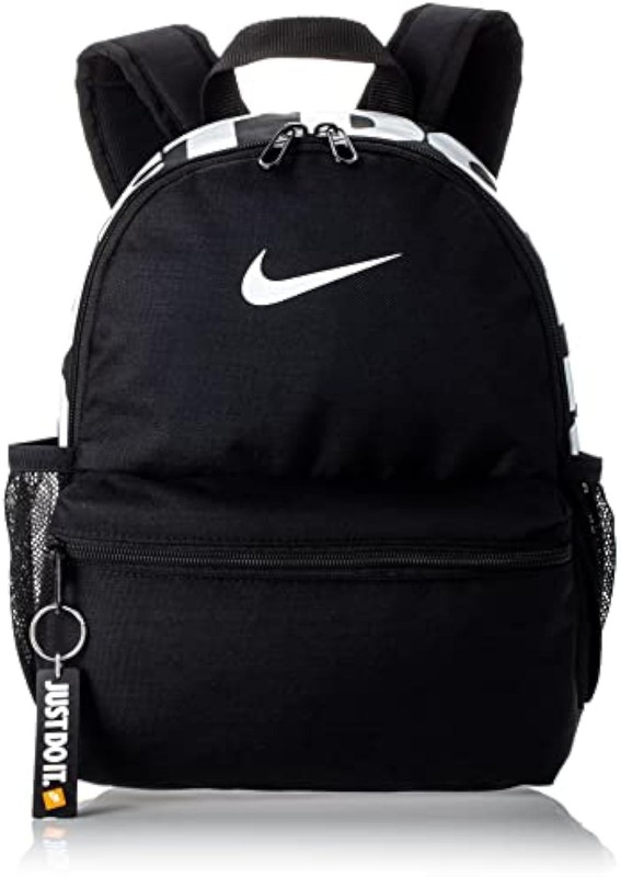 Nike Brasilia “just Do It” Backpack (mini), Black/Black/(Glossy White), Misc – B