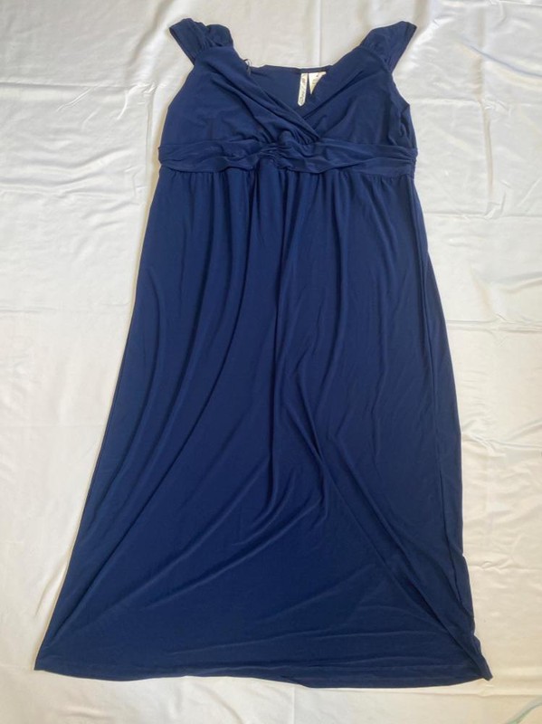MSRP $70 Ny Collection Plus Size Sleeveless Ruched Dress Very Navy Size 1X