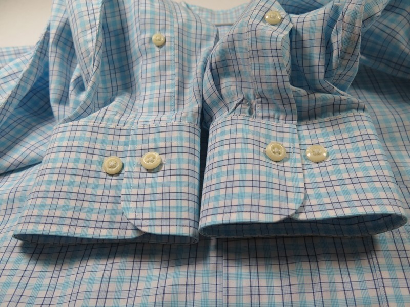 Peter Millar Mens Pure Cotton Teal Blue White Plaids Checks Casual Shirt XL EUC gallery