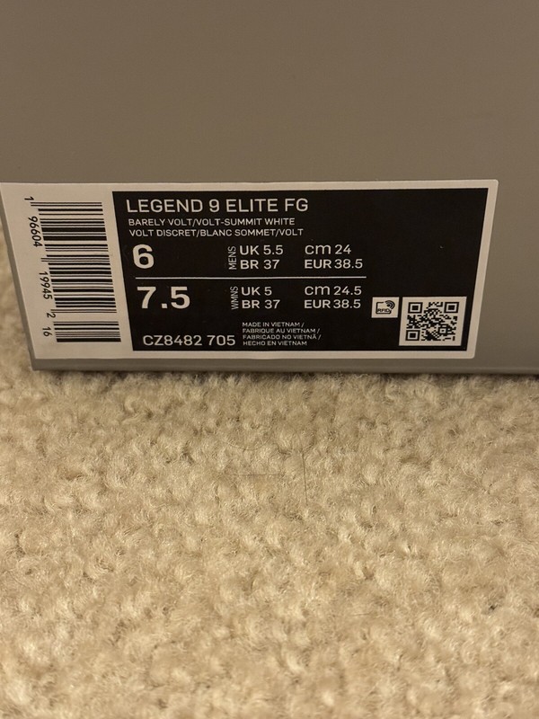Mens Size 6 Nike Legend 9 Elite FG Luminous Pack Barely Volt CZ8482-705 Wmns 7.5 gallery