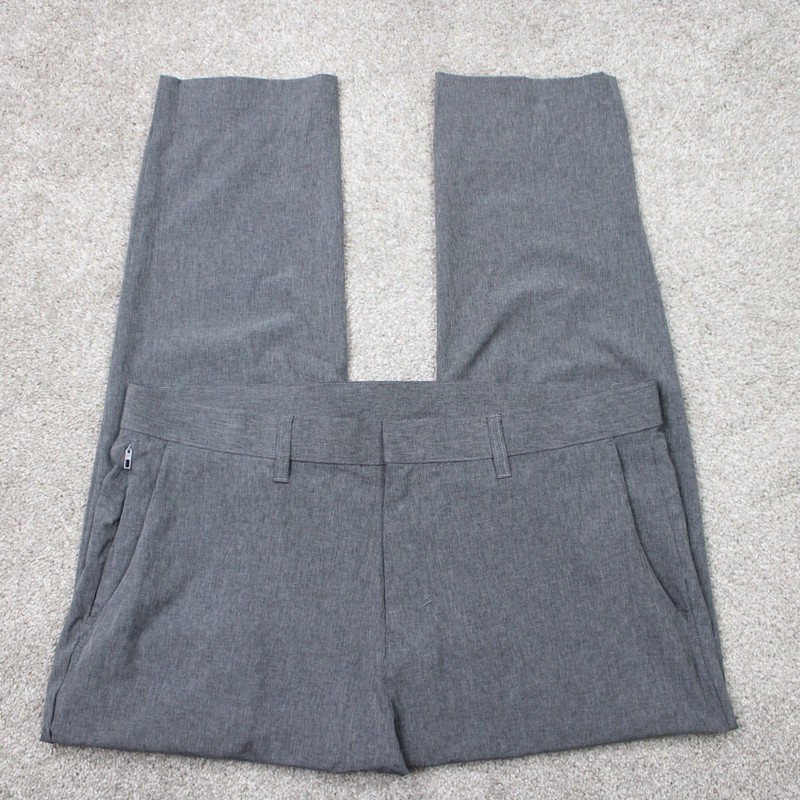 Fabletics Only Pants Mens 36×26 Gray Lightweight Flat Front Straight Leg Stretch
