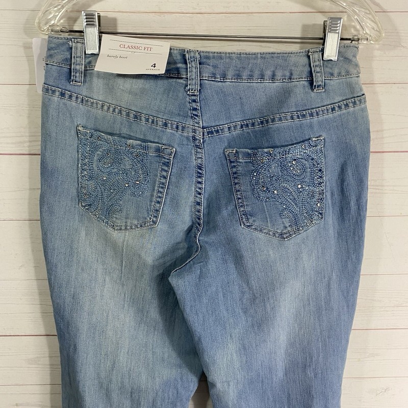 Christopher & Banks Womens Classic Fit Barely Boot Sz 4 Blue Stretch 29x30.5 New gallery