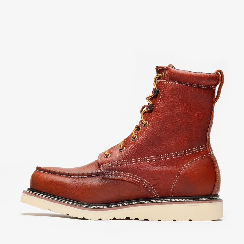 Bonanza Genuine Leather FRONTIER 8" Moc Toe Double Density Work Boots - Brown gallery
