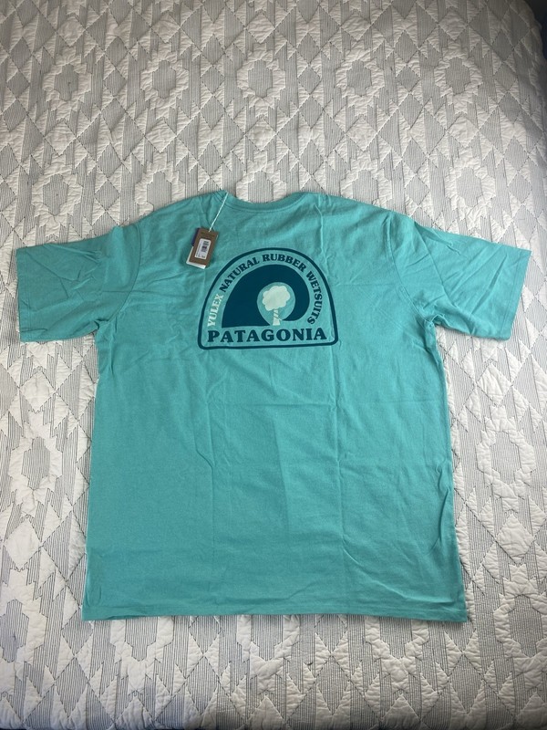 NWT Patagonia Responsibili-Tee Natural Rubber Yulex Wetsuit Logo T Shirt Sz XXL