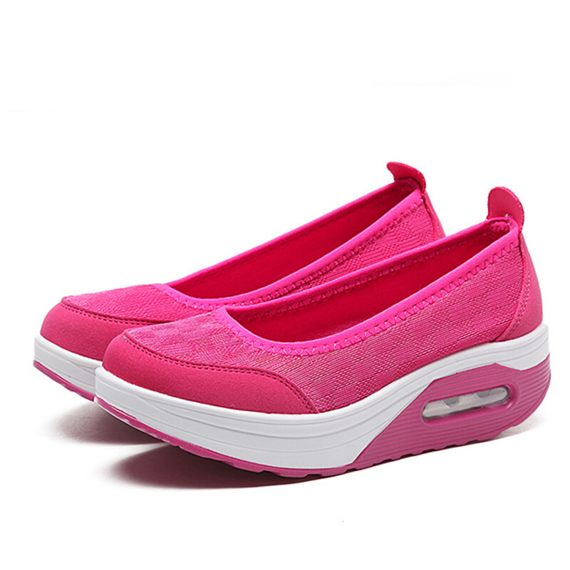 Women Walking Shoes Slip On Comfort Sneakers Casual Jogging Wedge Comfort Loafer