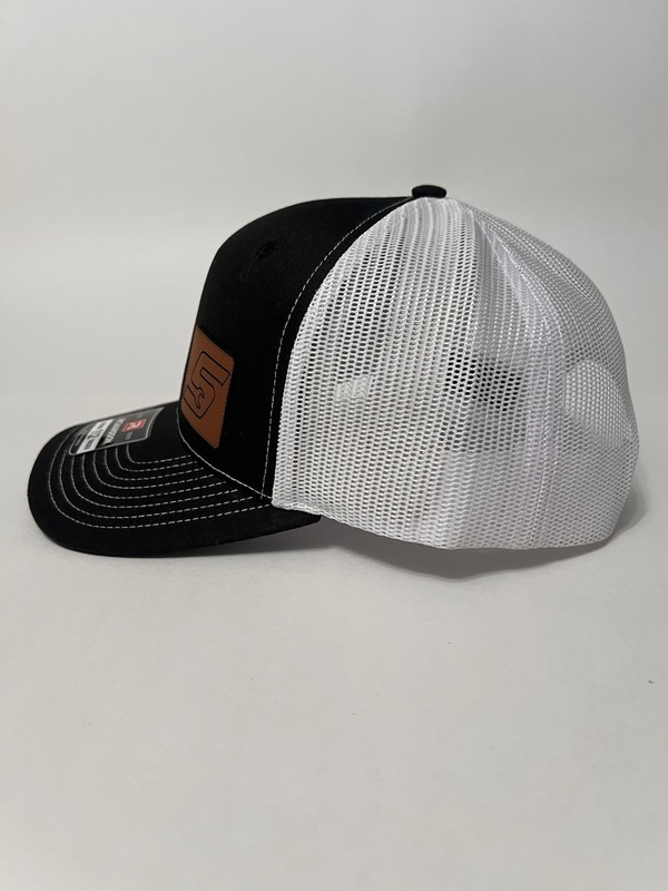 Snap-On Richardson 112 Mesh Back Trucker Hat Brown Leather Patch Black/White NWT gallery