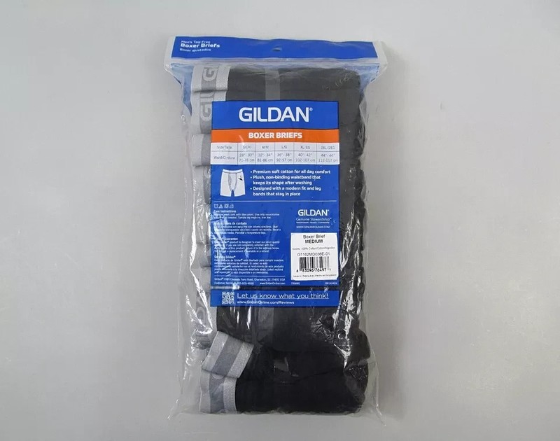 Gildan Boxer Briefs Mens (5 Pack) Classic Length Tag Free New (Assorted Colors) gallery