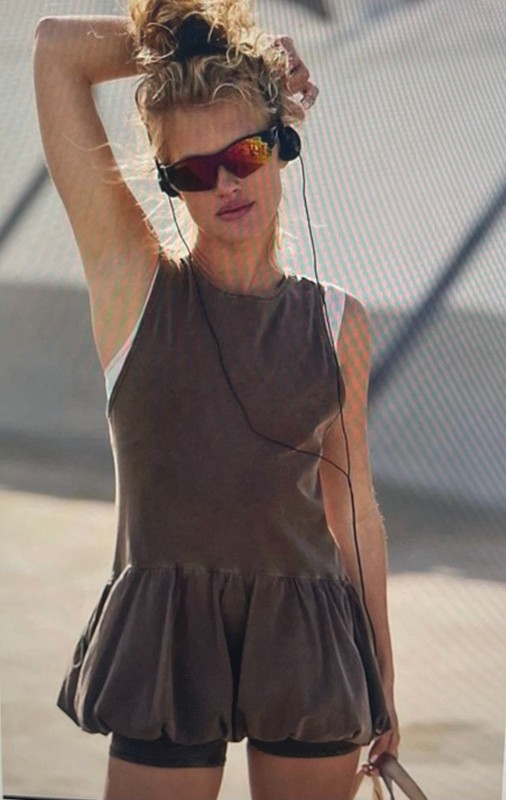 Free People FP Movement Hot Shot Bubble Set Of 2 Tunic & Shorts Storm S $80