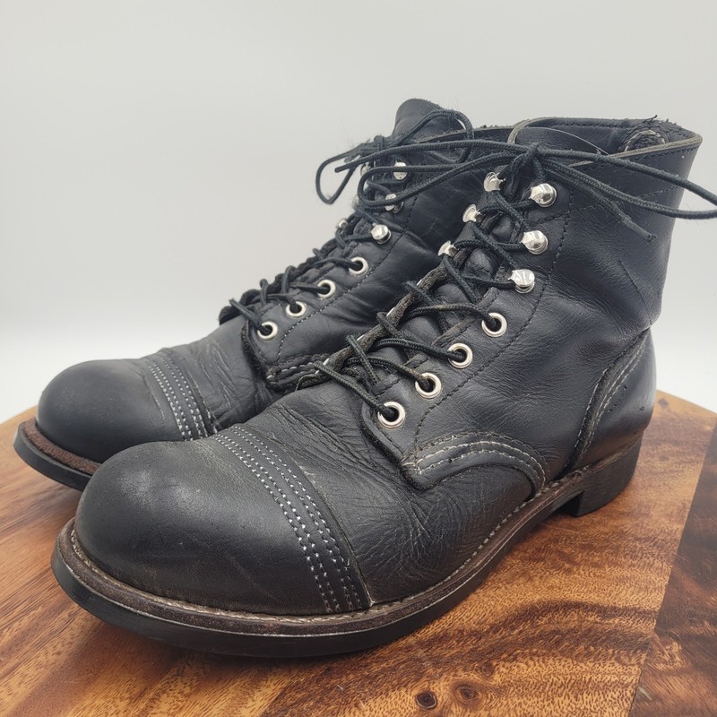 Red Wing 8084 Iron Ranger Black Leather Boot Men’s Size 7 D Made In USA