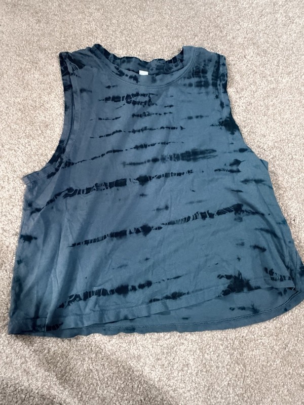 Z By Zella Bluish Gray & Black Tie Dye Workout Tank Size XS