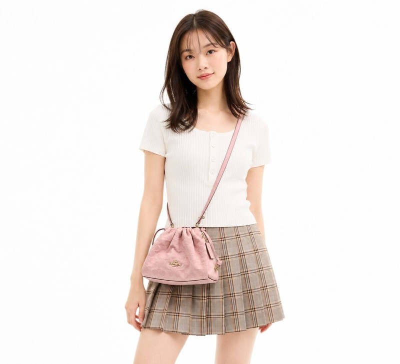 COACH Fade Drawstring Bag Signature Denim CFD03 IMNH1
