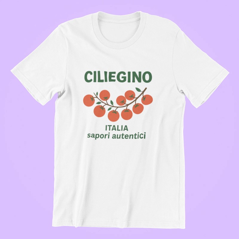 Italia Cherry Tomato Italian Food White T-shirt