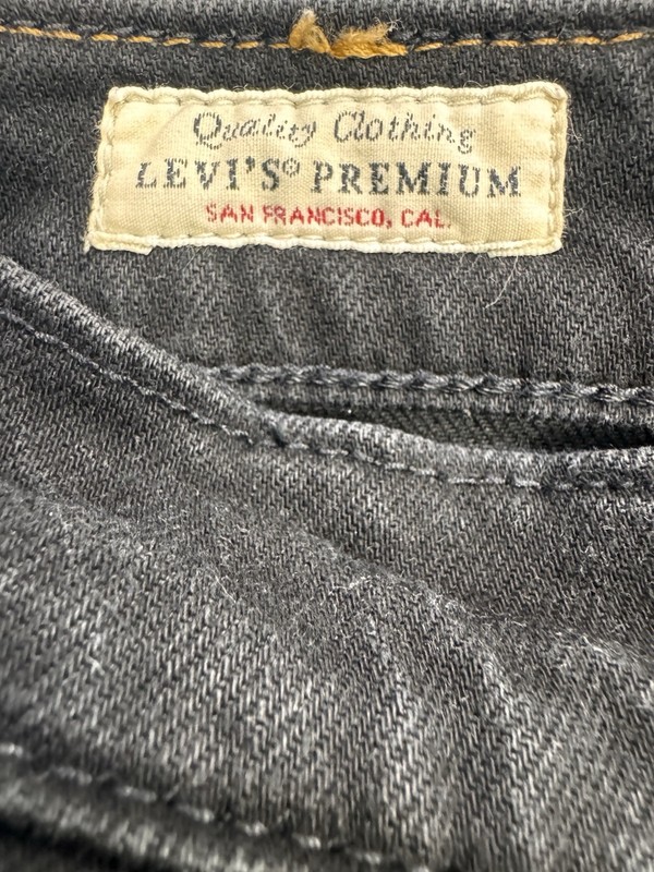 Levis 511 Premium Jeans Men 33x32 Black Slim Fit Stretch Distressed Denim gallery