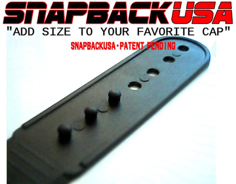 Snapback Hat Size Extender, 2 extenders BLACK per order, Snap in and Go