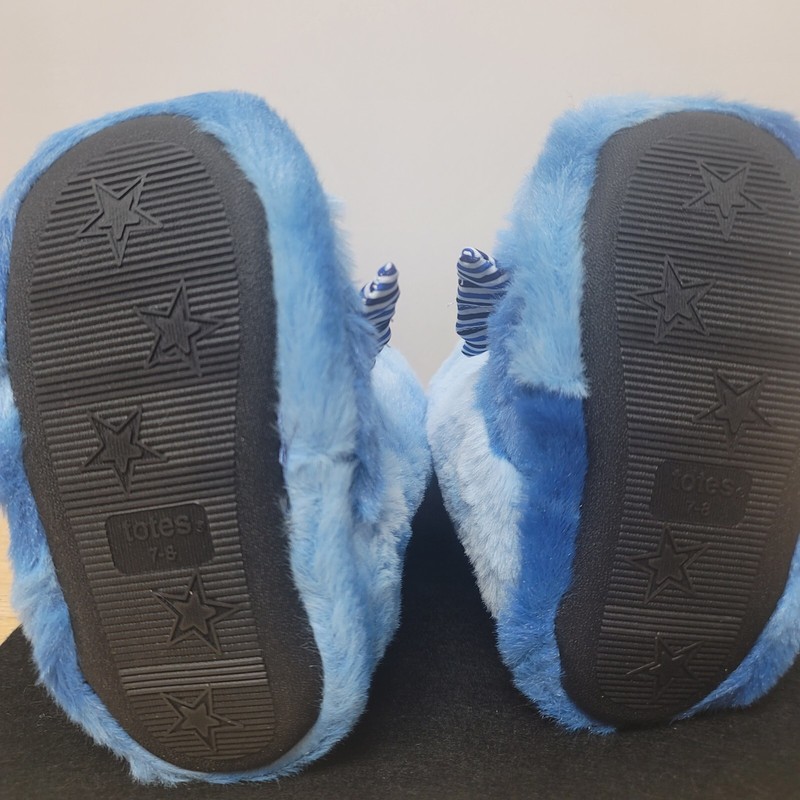 BLUE DRAGON SLIPPERS Little Kids Size 7-8 TOTES Toasties Washable w/Rubber Sole gallery