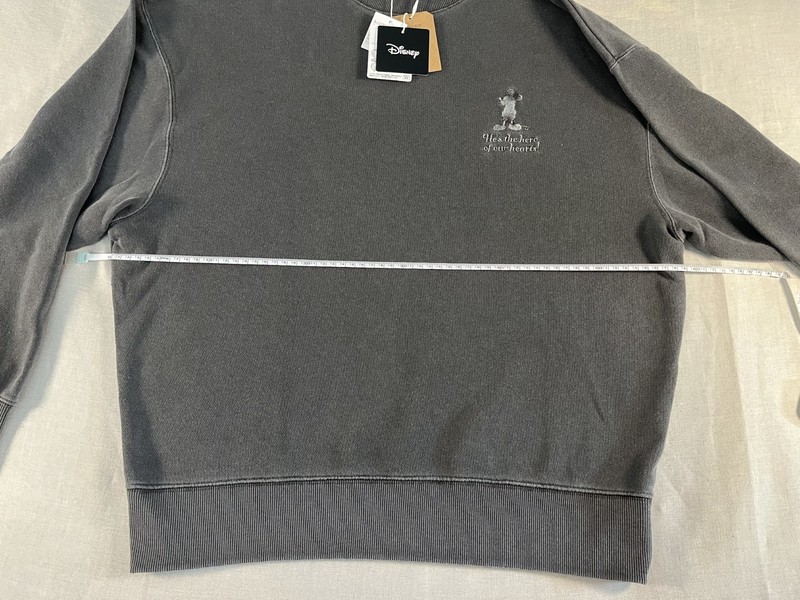 Disney Mickey Mouse Embroidered Logo Crewneck Sweater faded black NWT size L 017 gallery