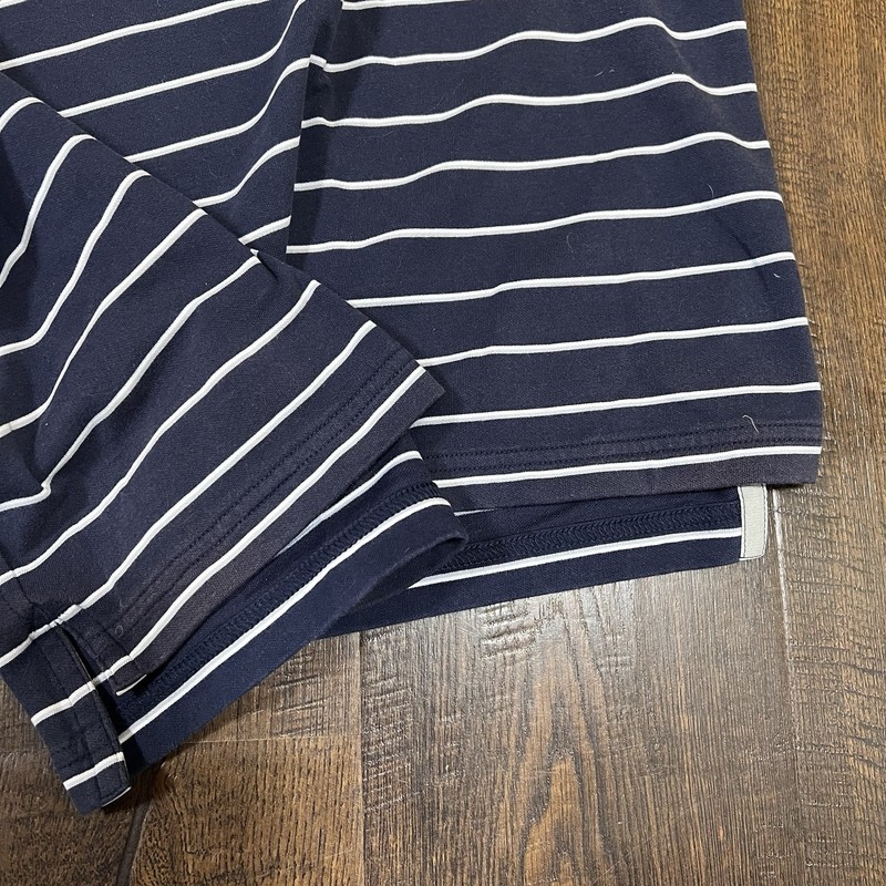 Nike Malbon Golf Polo Men’s Size Medium Navy Blue/White Striped Rare gallery