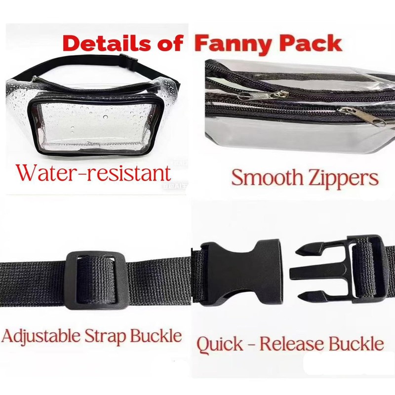 Clear Fanny Pack Stadium Approved Belt Bag Crossbody Bag for Concerts Sports gallery