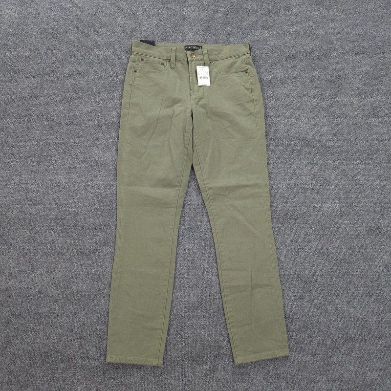 J Crew Mercantile Jeans Womens 27 Green Mid Rise Skinny Stretch Denim Pants NEW