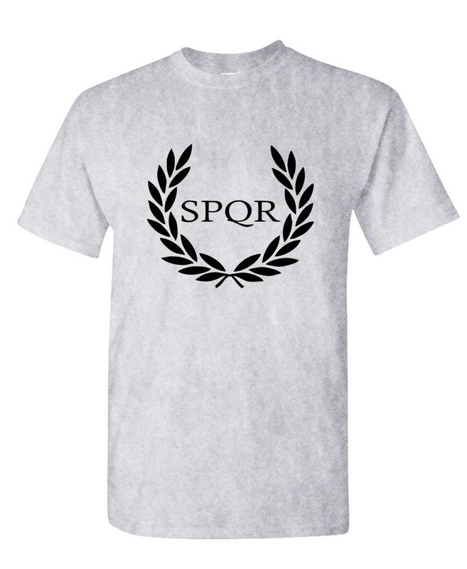 SPQR roman eagle empire caesar wreath oak – Mens Cotton T-Shirt