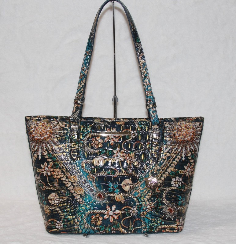 BRAHMIN Medium Asher Tote Shoulder Bag Purse Bejeweled Melbourne Leather NWT