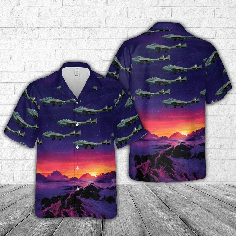Swedish Air Force De Havilland DH 115 Vampire T11 Hawaiian Shirt