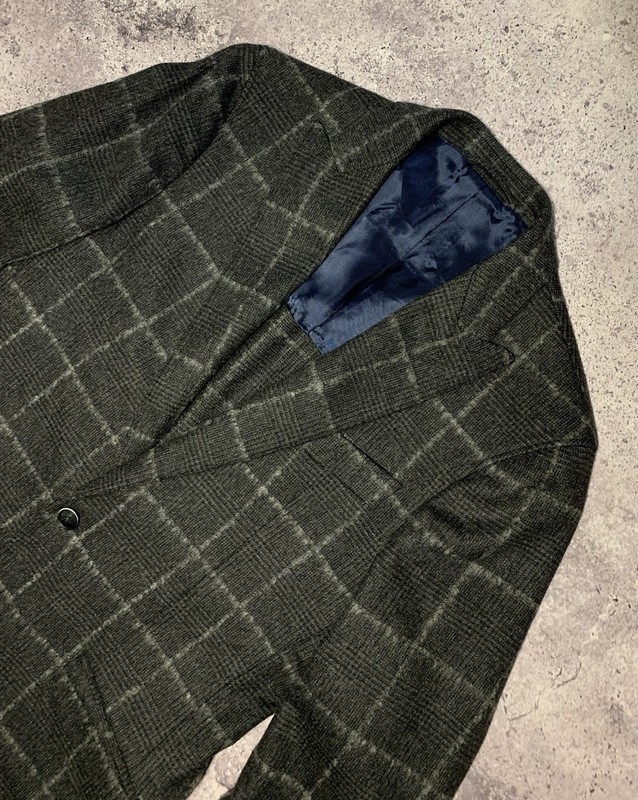 Hackett London Men’s Boucle Wool Check Grey Blazer Jacket Size 38R/48R (175/92A) gallery