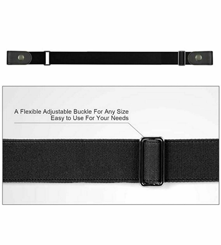 Men Women Buckle-free Elastic Invisible Waist Belt for Jeans No Bulge Hassle gallery