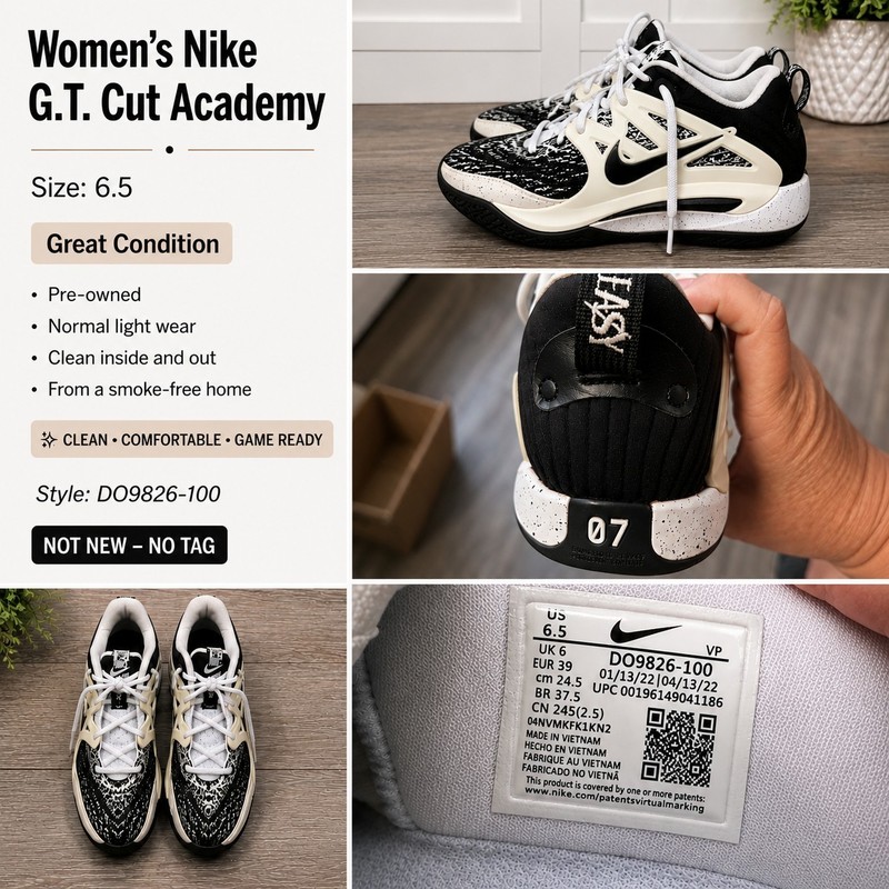 Nike KD 15 TB White/Black Speckled Mesh Lace-Up Low Top Sneakers DO9826-100
