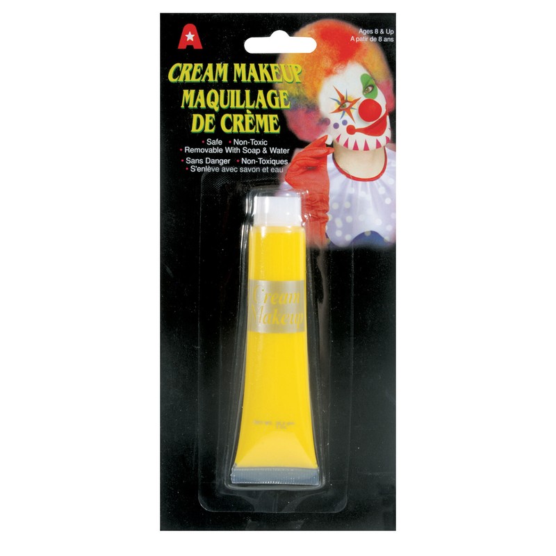 12 Pack Halloween Costume Non-Toxic Face & Body Tube 1 Oz Cream Makeup, Yellow