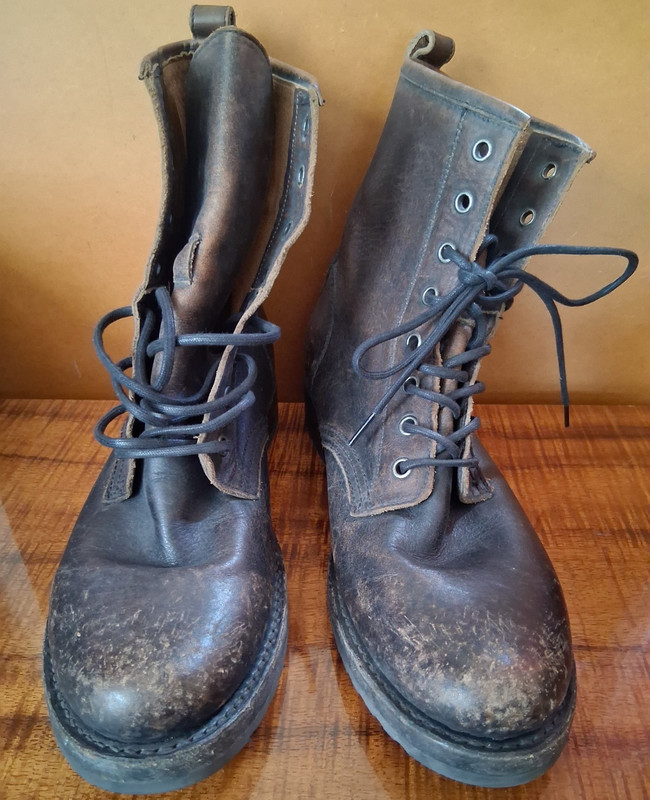 FRYE Men’s Black Leather Combat Boots Lace-Up Ankle Round Toe US 10 D