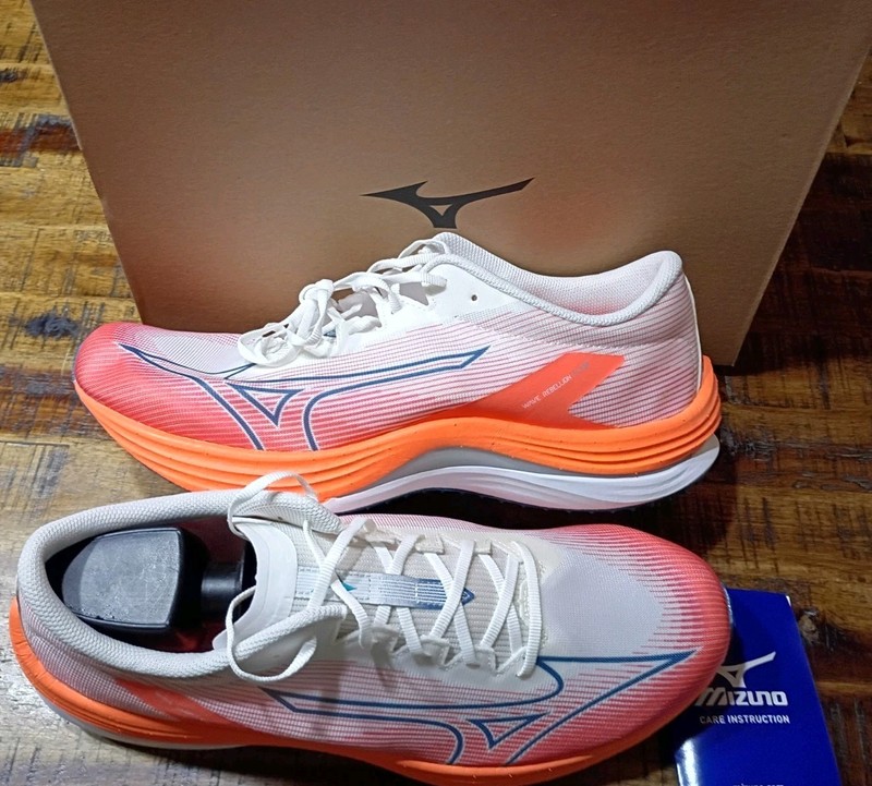 Mizuno Wave Rebellion Flash Sneaker Mens White Running Shoes DWA1193 Sz 11.5 New