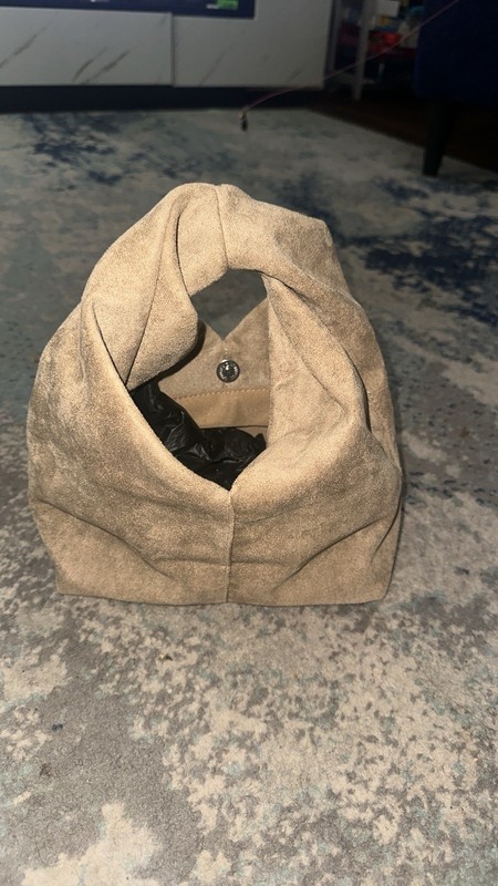 Women’s Beige Knot Accent Top Handle Bag, Magnetic Closure, Silver Hardware