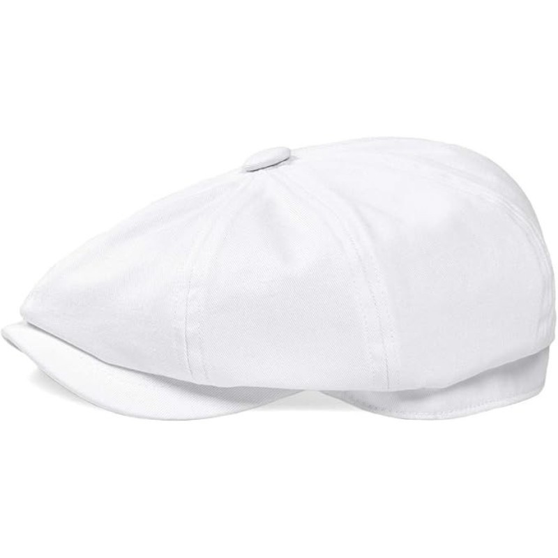 White Vintage Retro Newsboy Baker Boy Flat Ivy Gatsby Cabbie Driving Golf Hat gallery