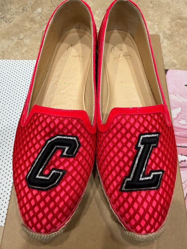 Christian Louboutin Ivy Espapop Flat Neo Hot Pink/Neon Pink Espadrille 39