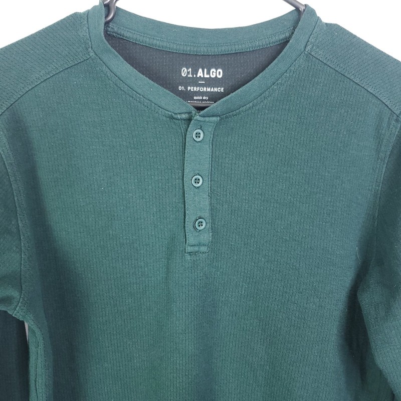 2 01 Algo Shirts Mens Large Quarter Button Long Sleeve Maroon Teal Performance gallery
