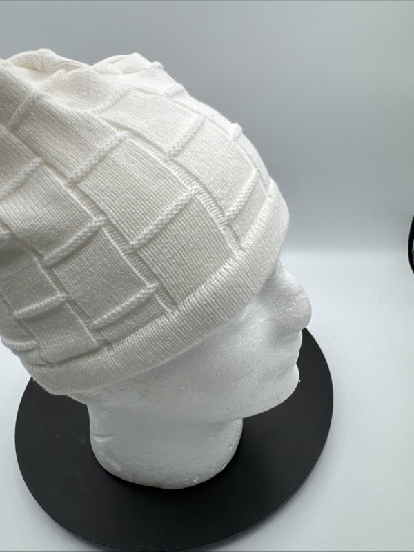 Candid Signature 100% Cotton Skull Cap Kufi Beanie Hats White Knit gallery