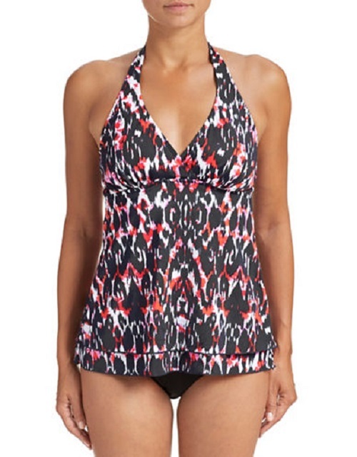 I.N.C INTERNATIONAL CONCEPTS High Frequency Halter Swim Top , Size 10