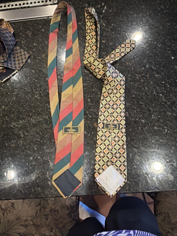 2 Pack Fendi Ties 100 Percent Silk