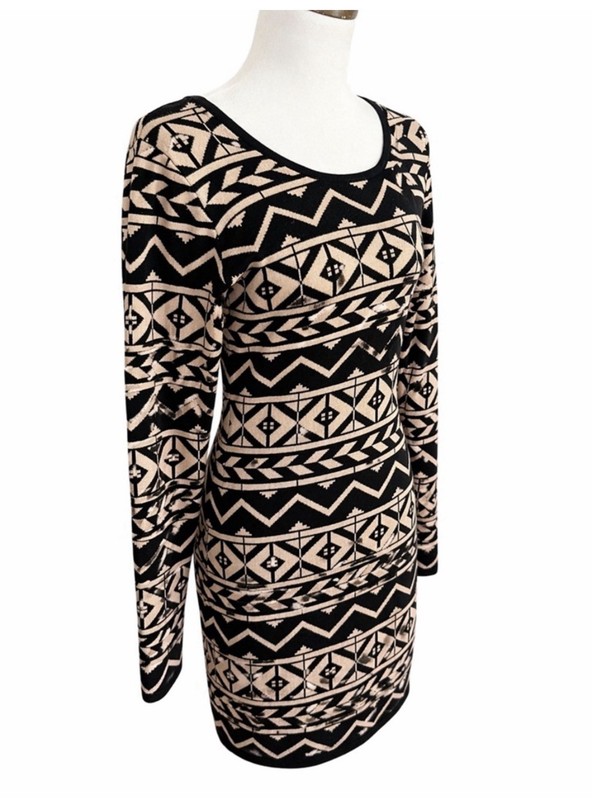 Say What? Aztec Print Sweater Dress – Size XL