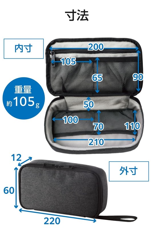 Travel pouch black BMA-F01XBK gallery