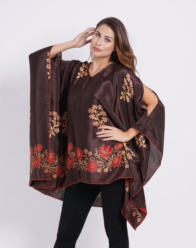 Casual Hood Top for Women’s Silk Printed Long (Kaftan/Poncho) Mix Lot 10 pcs
