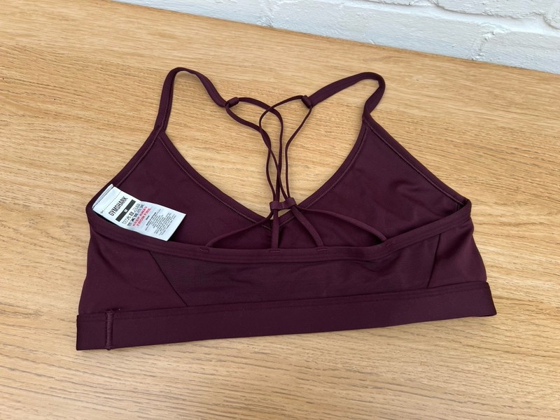 Gymshark Ruched Strappy Sports Bra Medium Dark Purple Light Suppory Gym Exercise gallery