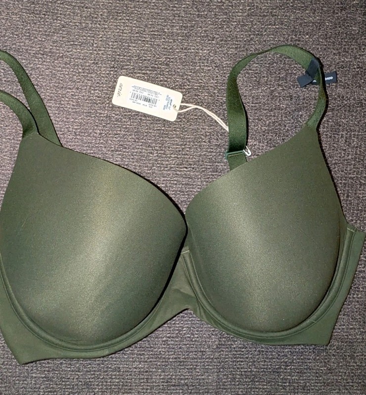 Aerie SMOOTHEZ Plunge Bra 34DD Green Underwired Padded Adjustable; NWT; soft gallery