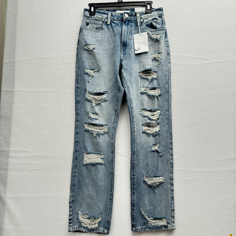 NWT Kancan Los Angeles Women’s 5 26W Distressed Straight Fit Denim Jeans